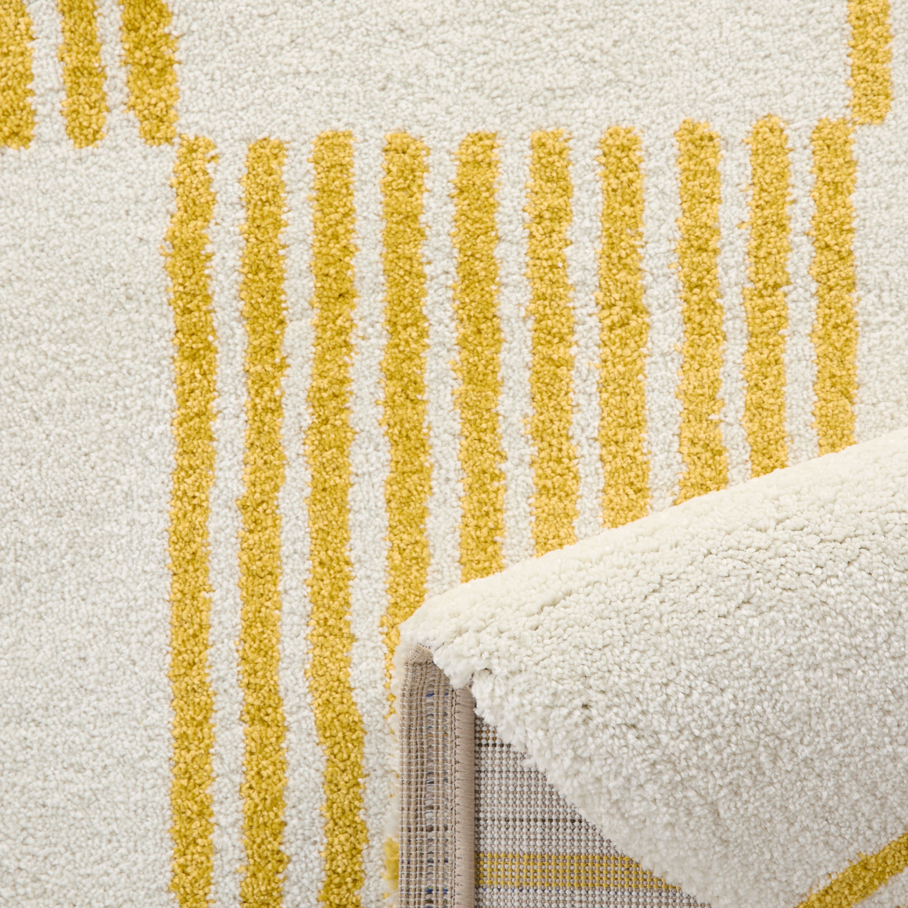 Tapis salon vintage année 70 - Jaune rayé - Groovy GROOVY