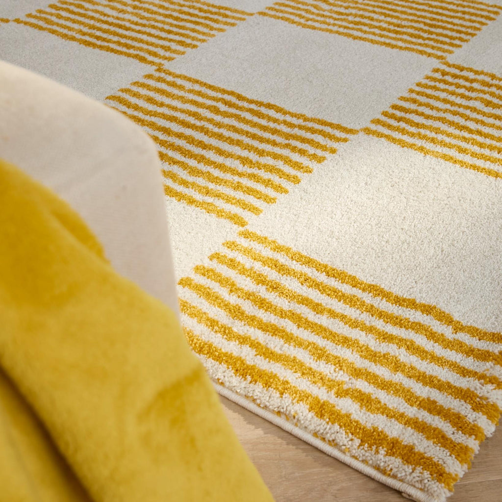 Tapis salon vintage année 70 - Jaune rayé - Groovy GROOVY