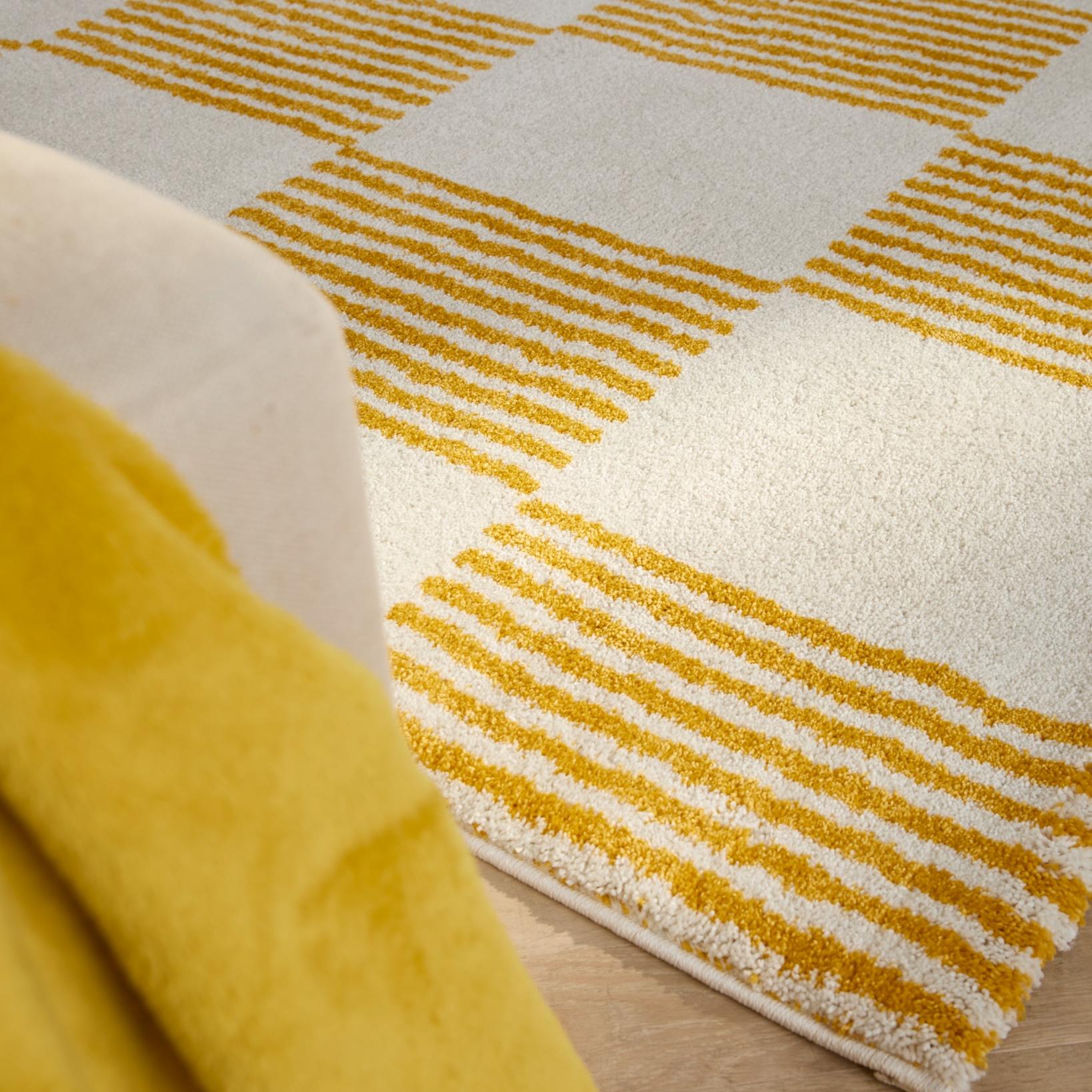 Tapis salon vintage année 70 - Jaune rayé - Groovy GROOVY