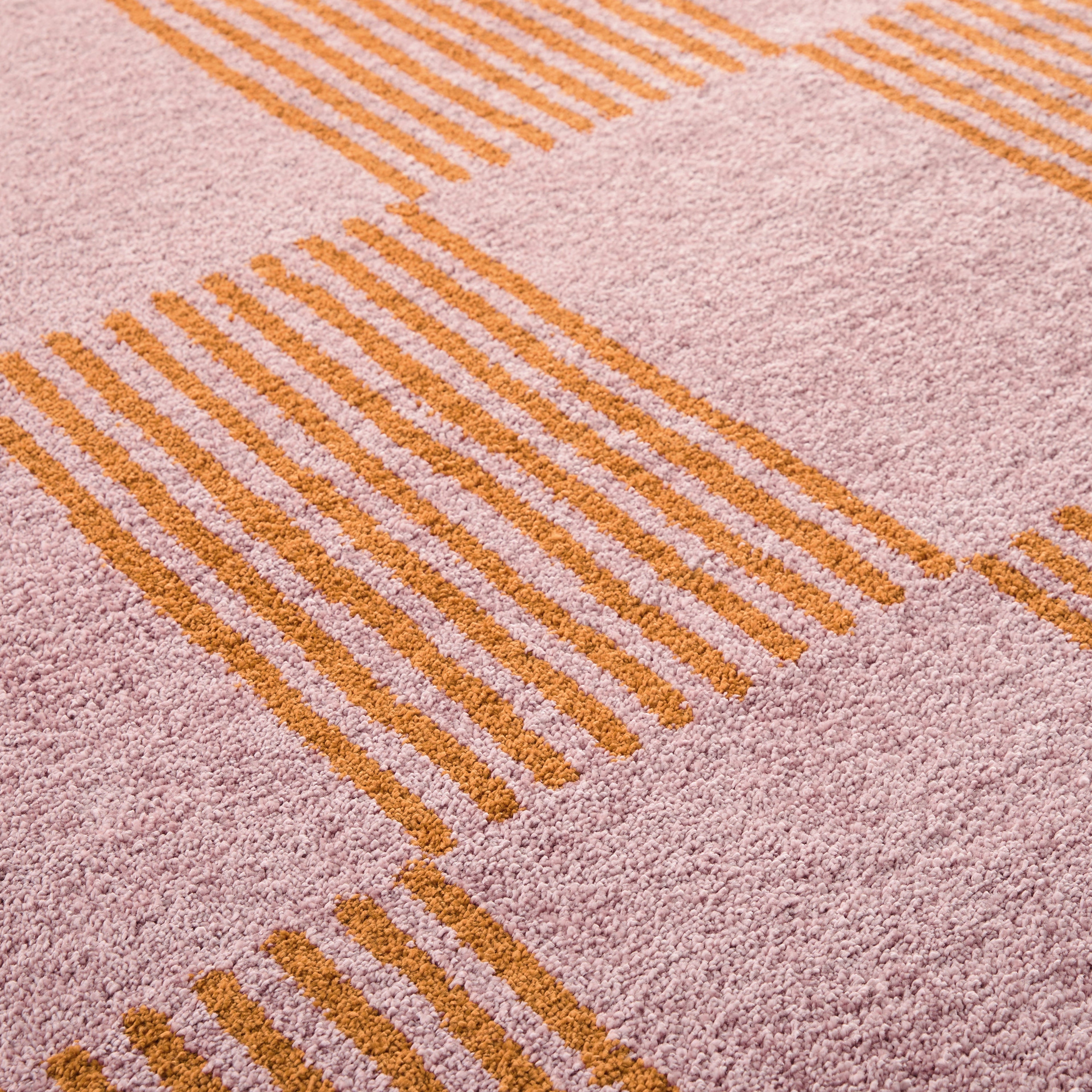 Tapis salon vintage année 70 - Orange Rayé - Groovy GROOVY