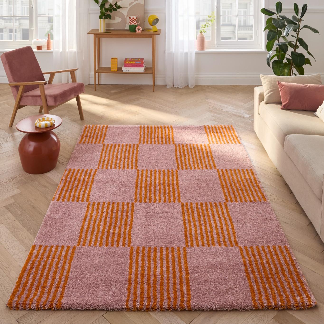 Tapis salon vintage année 70 - Orange Rayé - Groovy GROOVY