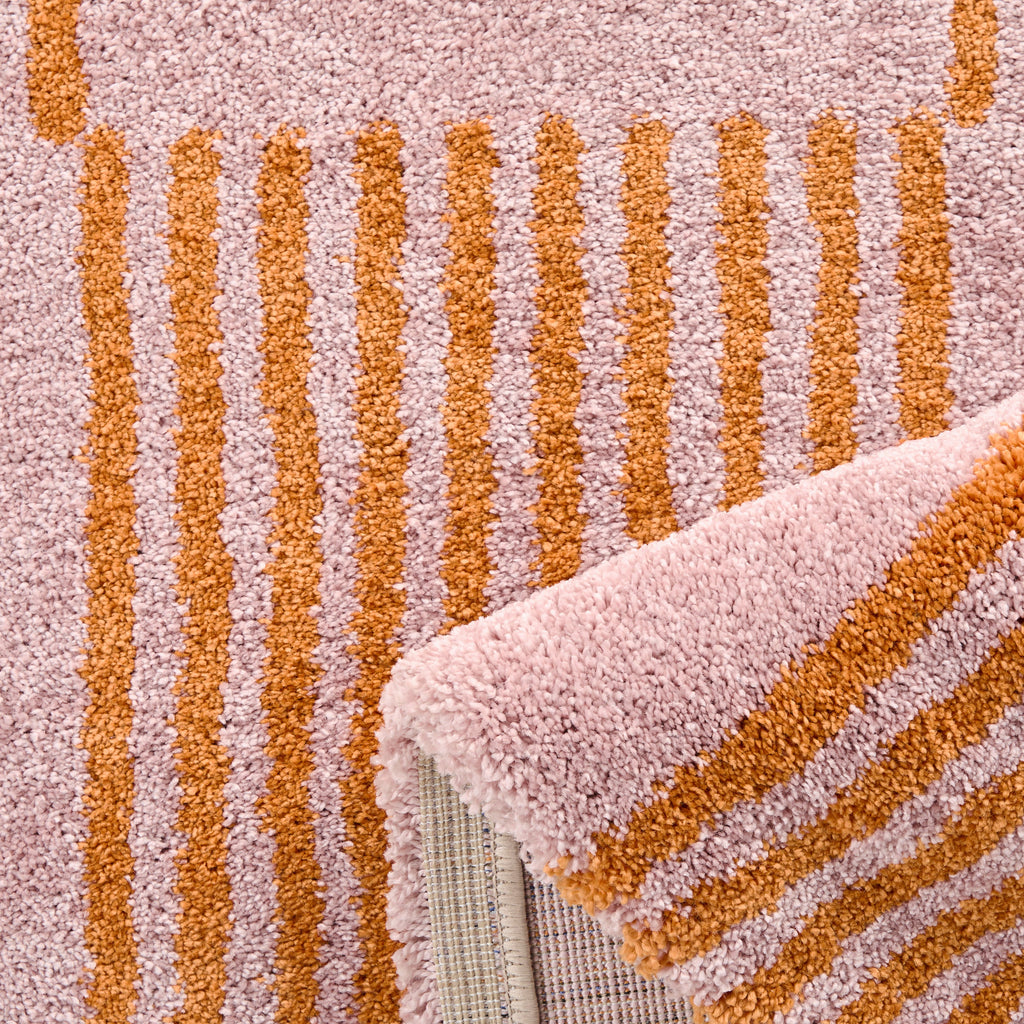 Tapis salon vintage année 70 - Orange Rayé - Groovy GROOVY