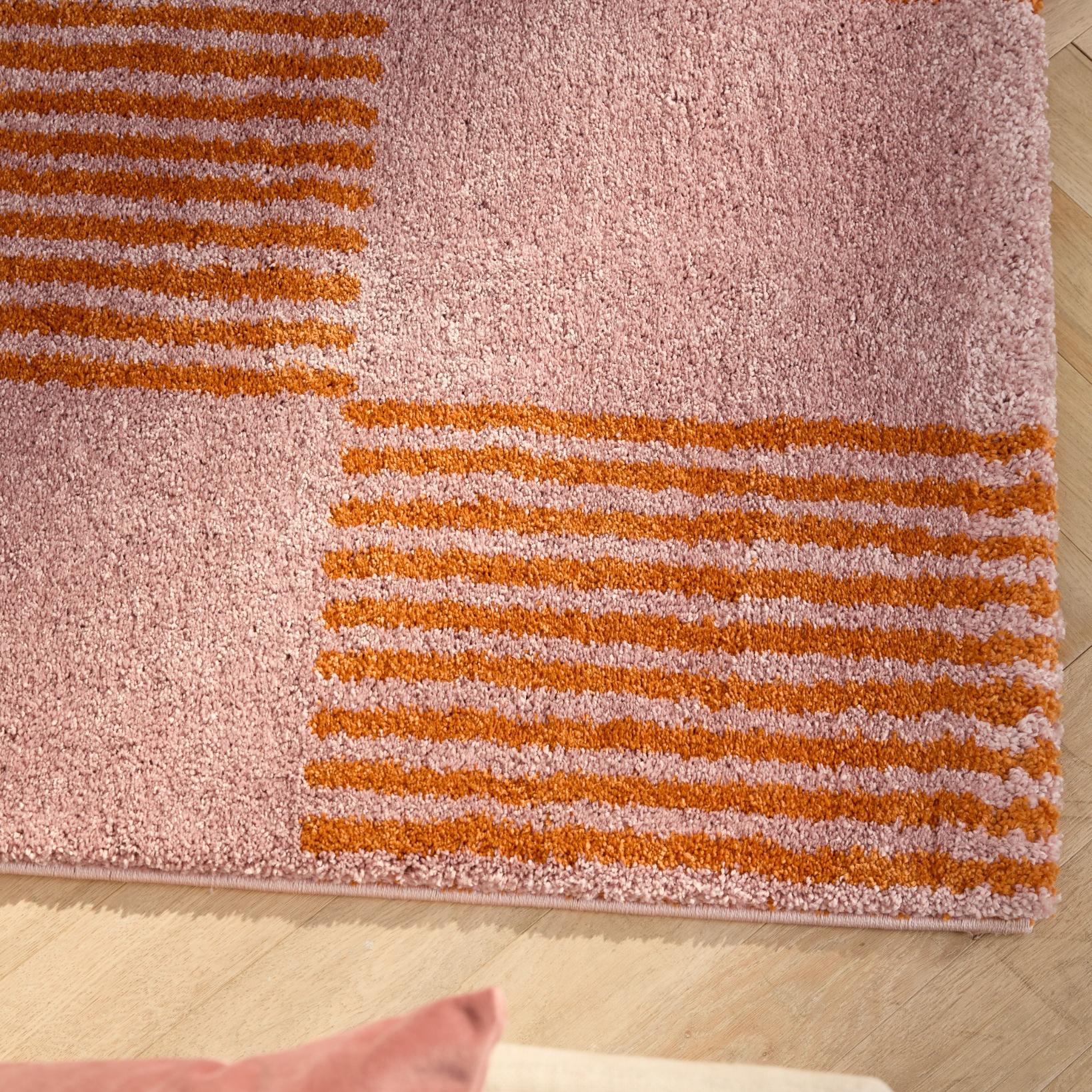 Tapis salon vintage année 70 - Orange Rayé - Groovy GROOVY