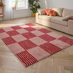 Tapis salon vintage année 70 - Rouge rayé - Groovy GROOVY