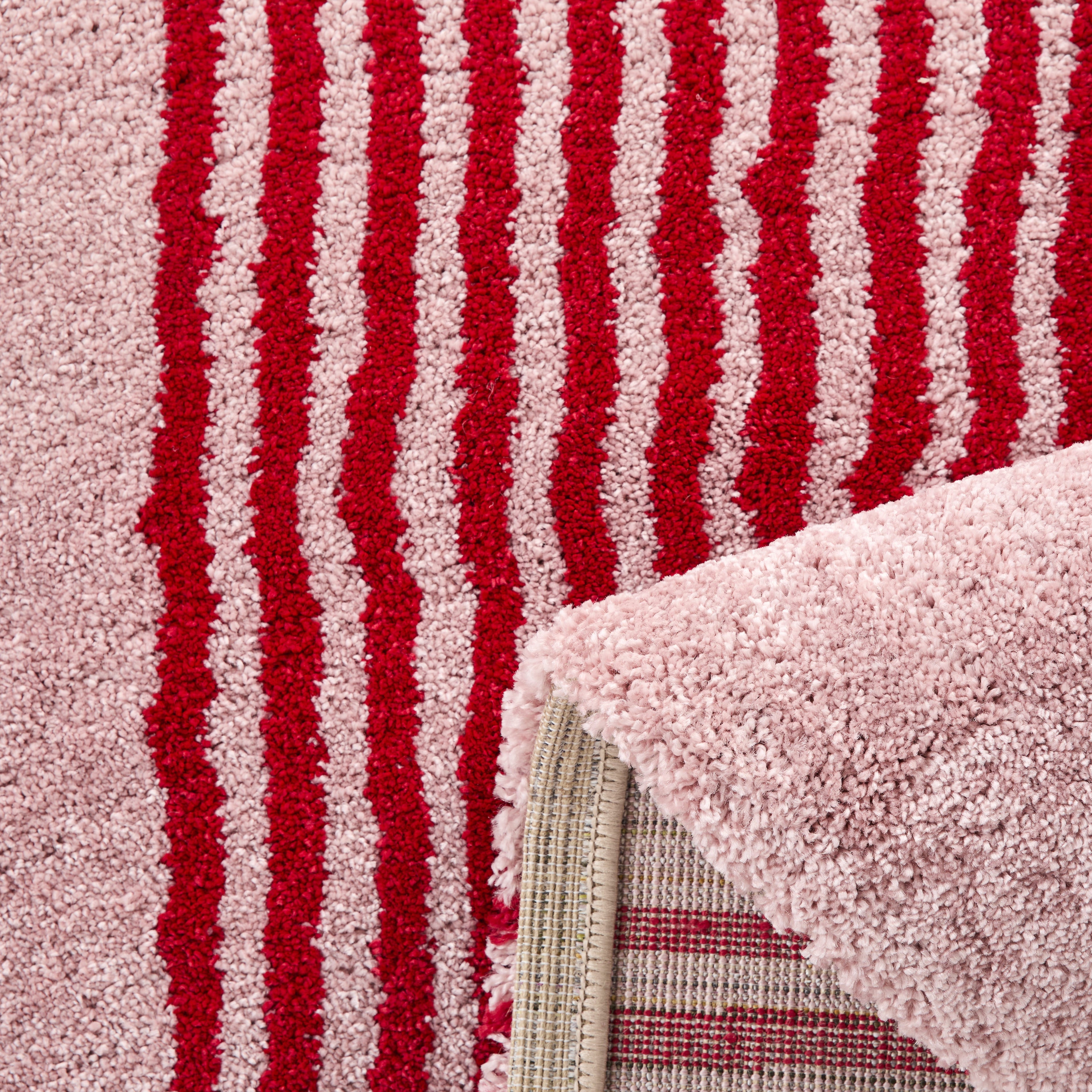 Tapis salon vintage année 70 - Rouge rayé - Groovy GROOVY