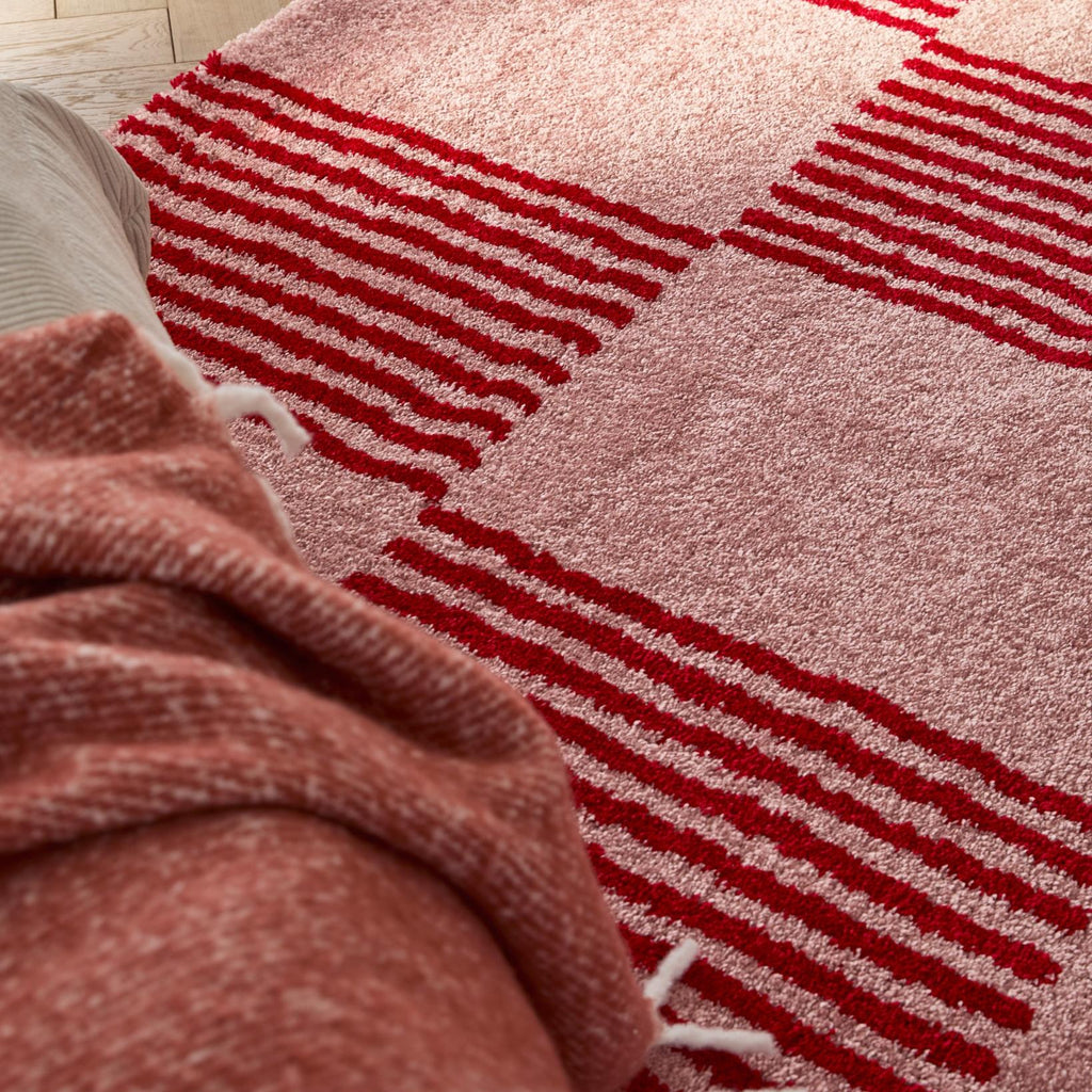 Tapis salon vintage année 70 - Rouge rayé - Groovy GROOVY