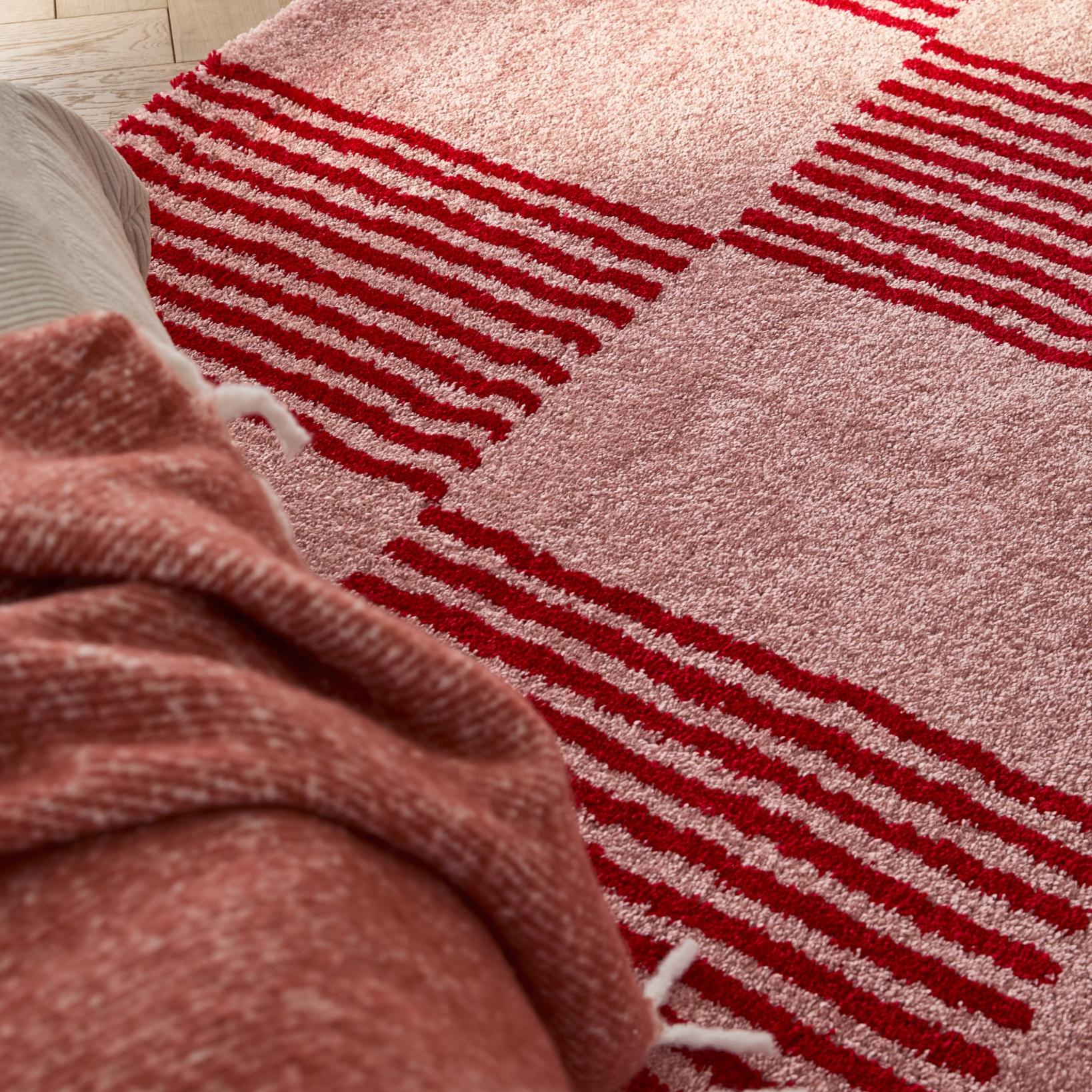 Tapis salon vintage année 70 - Rouge rayé - Groovy GROOVY