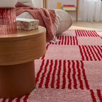 Tapis salon vintage année 70 - Rouge rayé - Groovy GROOVY