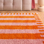 Tapis rétro - Orange rayé - Collection Groovy | Nazar Rugs GROOVY