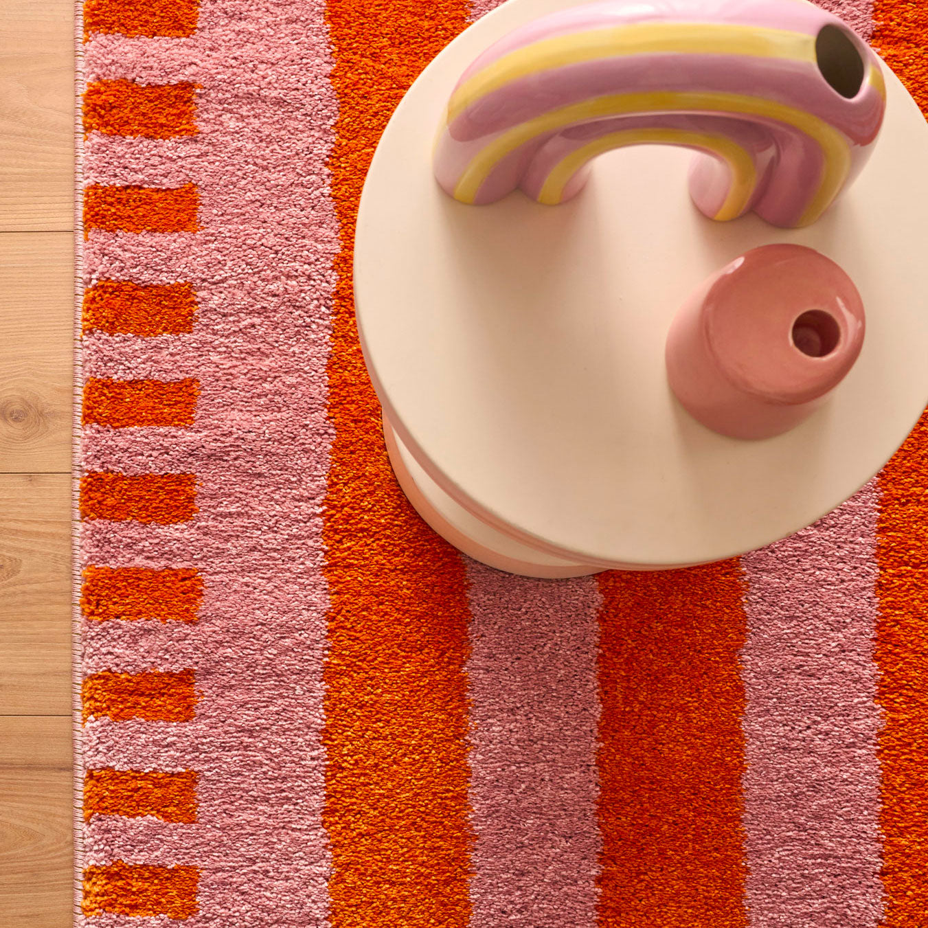 Tapis rétro - Orange rayé - Collection Groovy | Nazar Rugs GROOVY