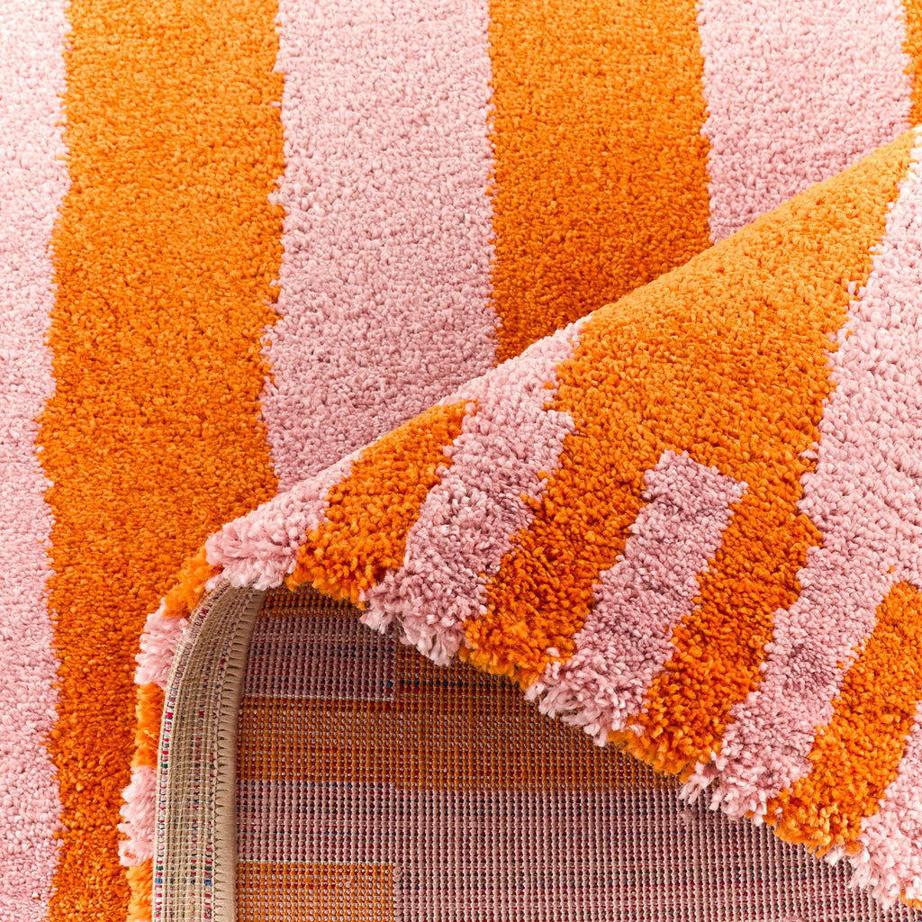 Tapis rétro - Orange rayé - Collection Groovy | Nazar Rugs GROOVY