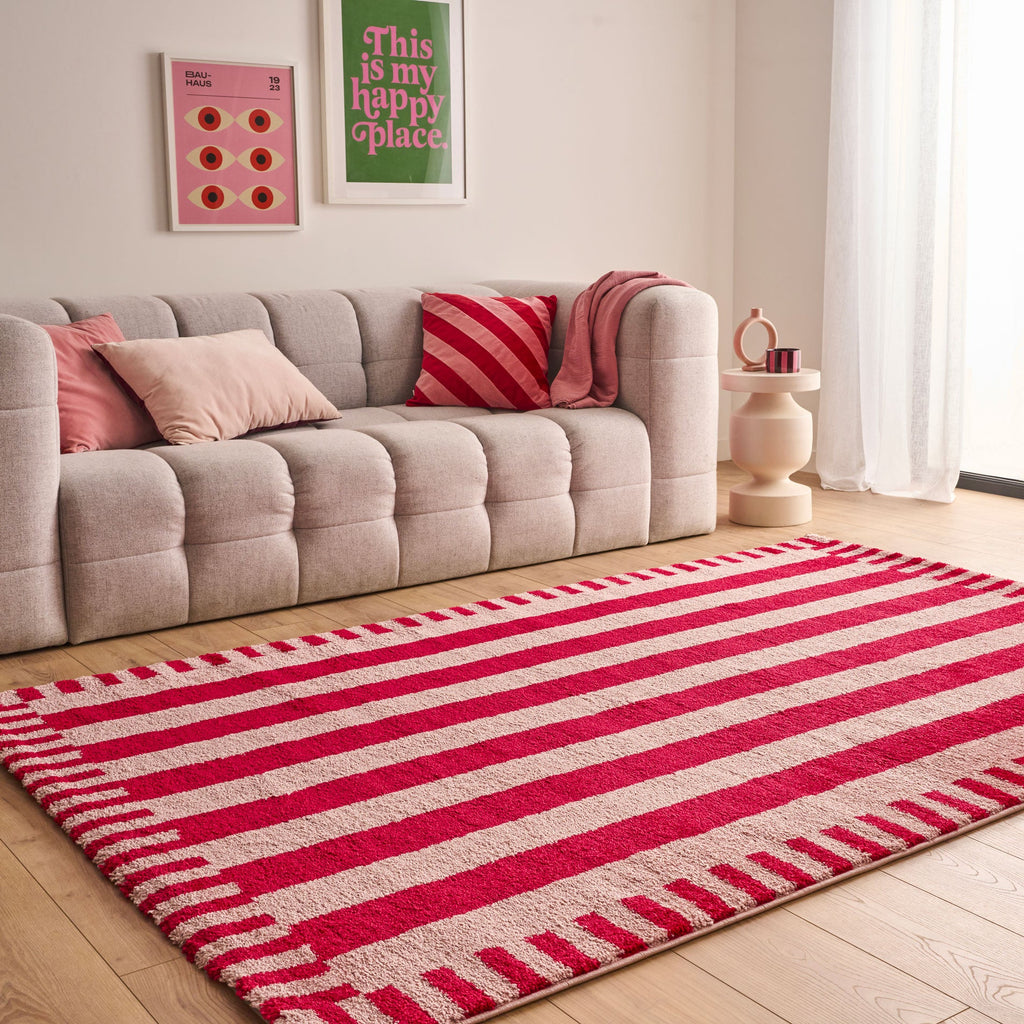 Tapis rétro - Rouge rayé - Collection Groovy | Nazar Rugs GROOVY