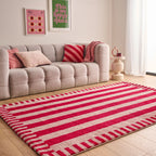 Tapis rétro - Rouge rayé - Collection Groovy | Nazar Rugs GROOVY
