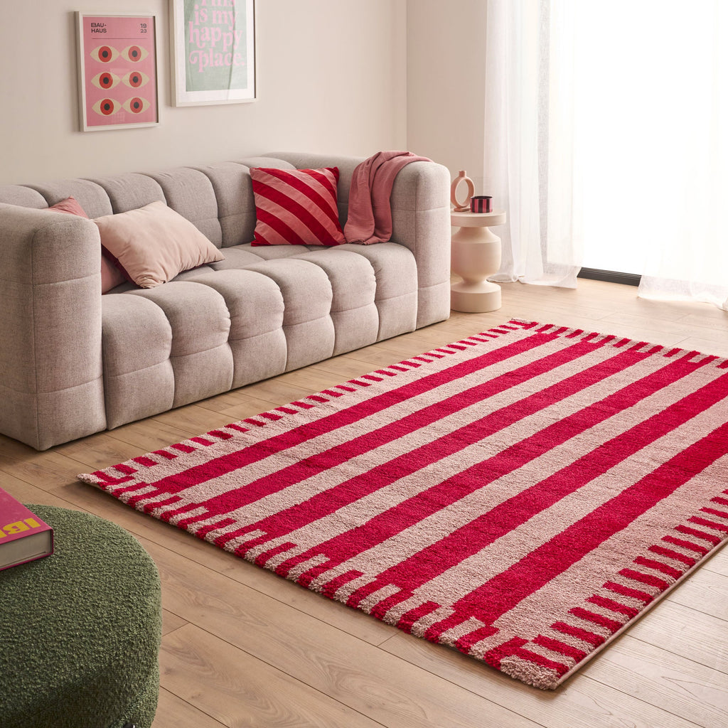 Tapis rétro - Rouge rayé - Collection Groovy | Nazar Rugs GROOVY