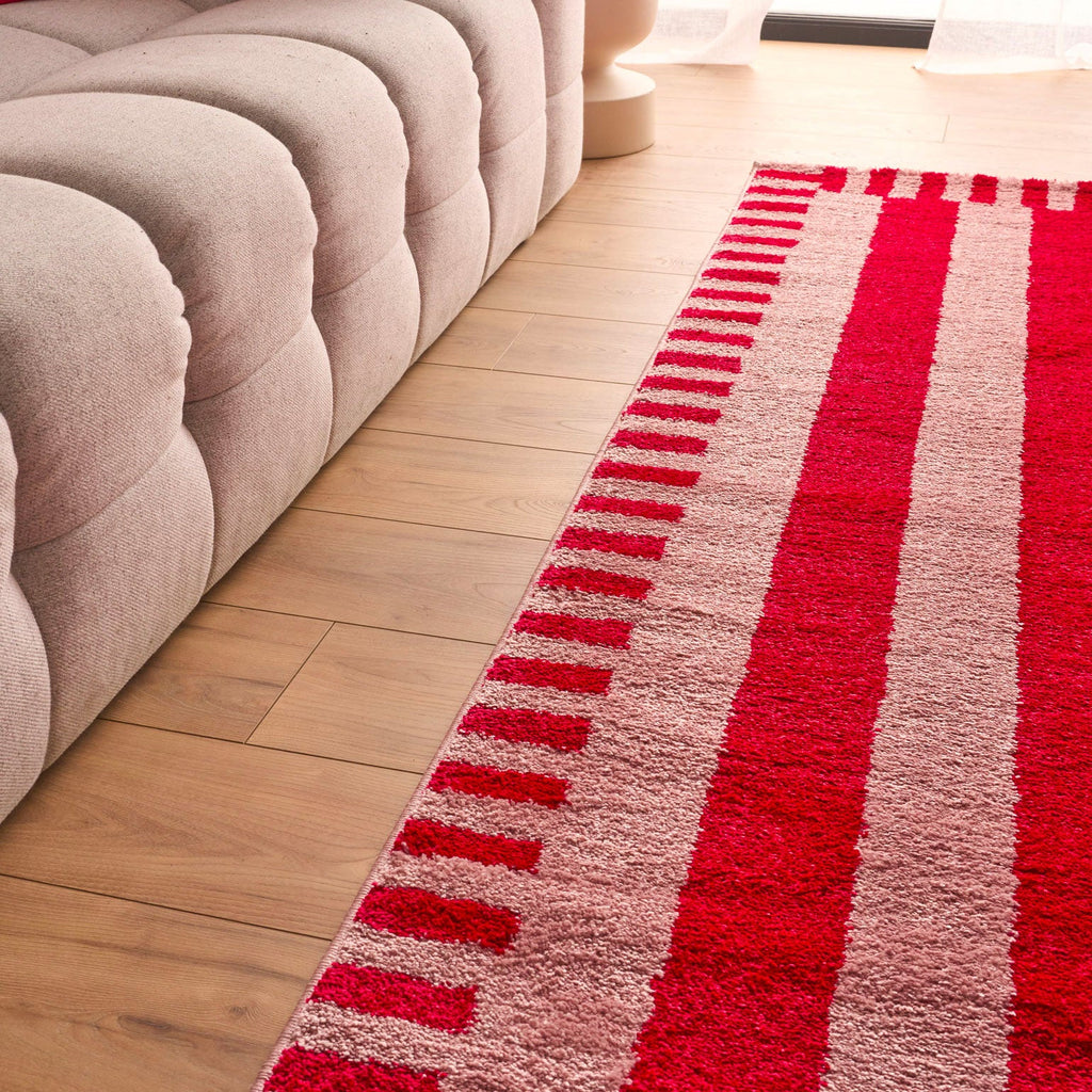 Tapis rétro - Rouge rayé - Collection Groovy | Nazar Rugs GROOVY