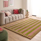 Tapis rétro - Vert rayé - Collection Groovy | Nazar Rugs GROOVY