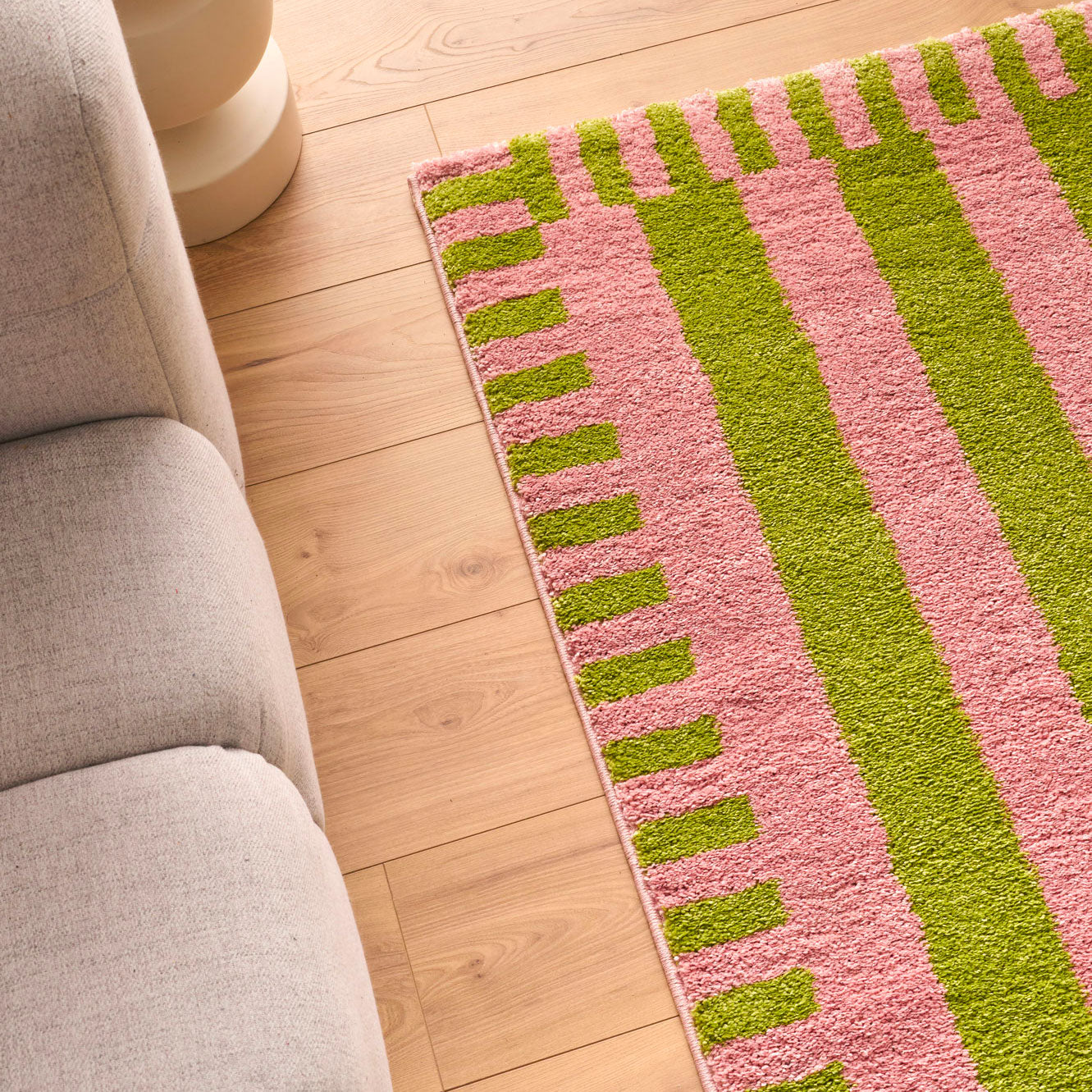 Tapis rétro - Vert rayé - Collection Groovy | Nazar Rugs GROOVY