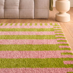 Tapis rétro - Vert rayé - Collection Groovy | Nazar Rugs GROOVY