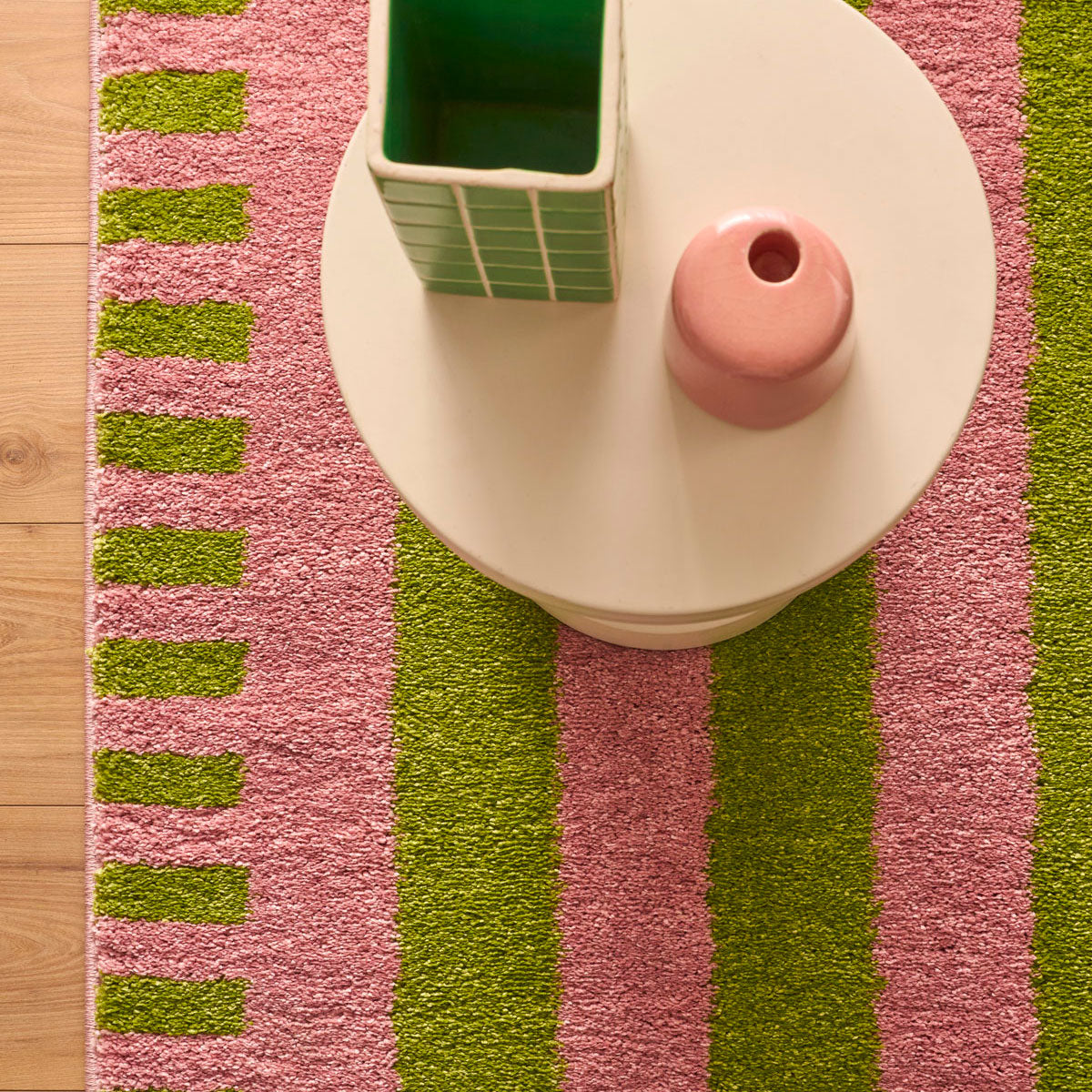 Tapis rétro - Vert rayé - Collection Groovy | Nazar Rugs GROOVY