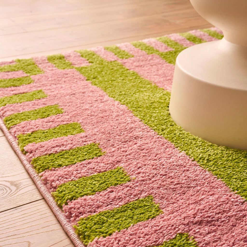 Tapis rétro - Vert rayé - Collection Groovy | Nazar Rugs GROOVY