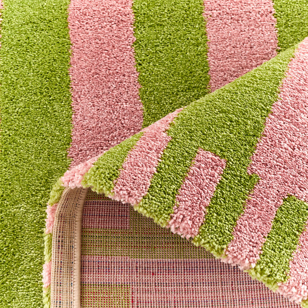 Tapis rétro - Vert rayé - Collection Groovy | Nazar Rugs GROOVY