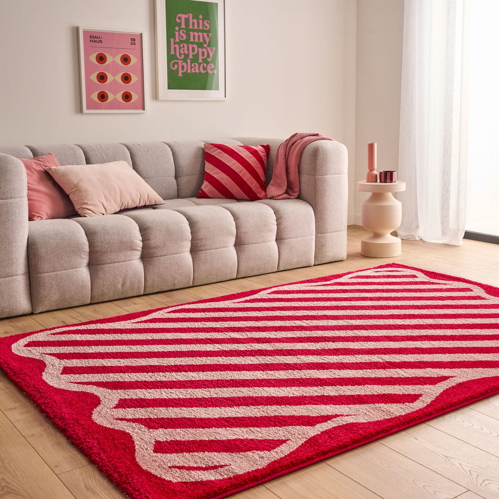 Tapis esprit 70’s - Rouge et Rose - Collection Groovy | Nazar Rugs GROOVY