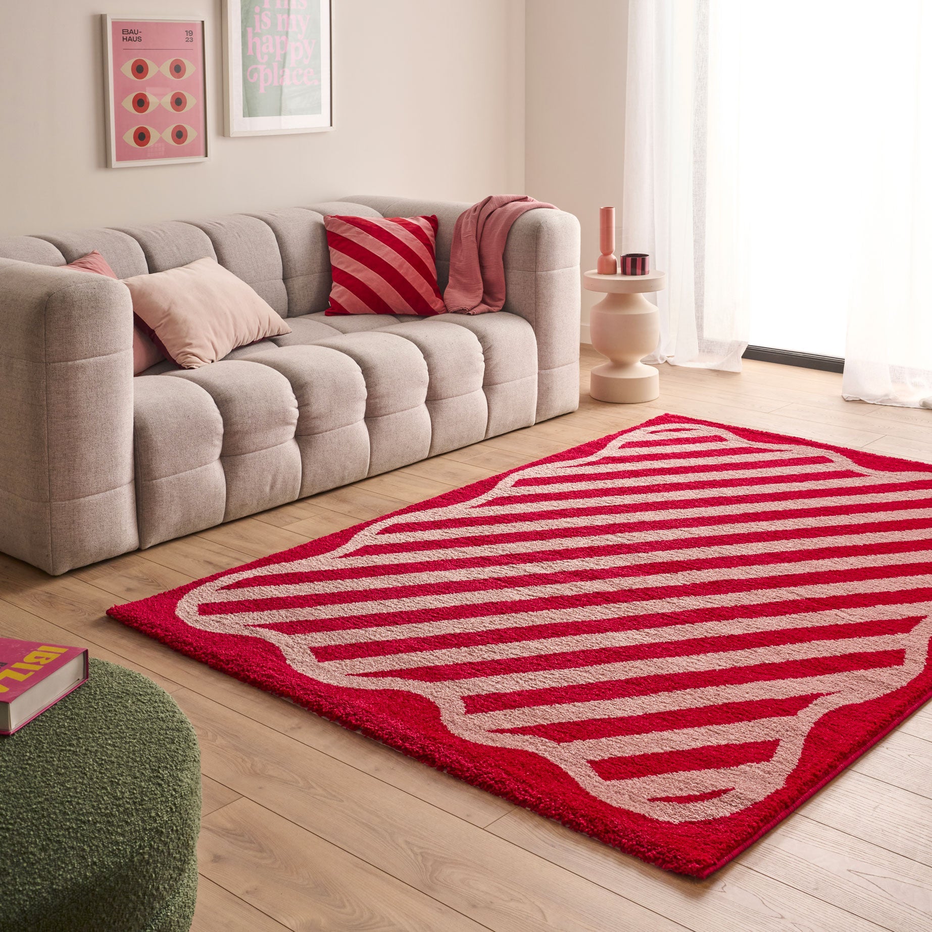 Tapis esprit 70’s - Rouge et Rose - Collection Groovy | Nazar Rugs GROOVY