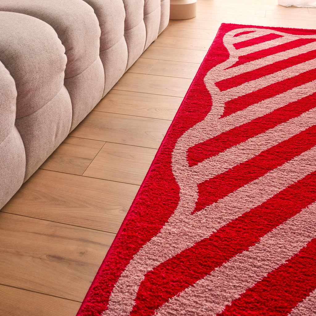Tapis esprit 70’s - Rouge et Rose - Collection Groovy | Nazar Rugs GROOVY
