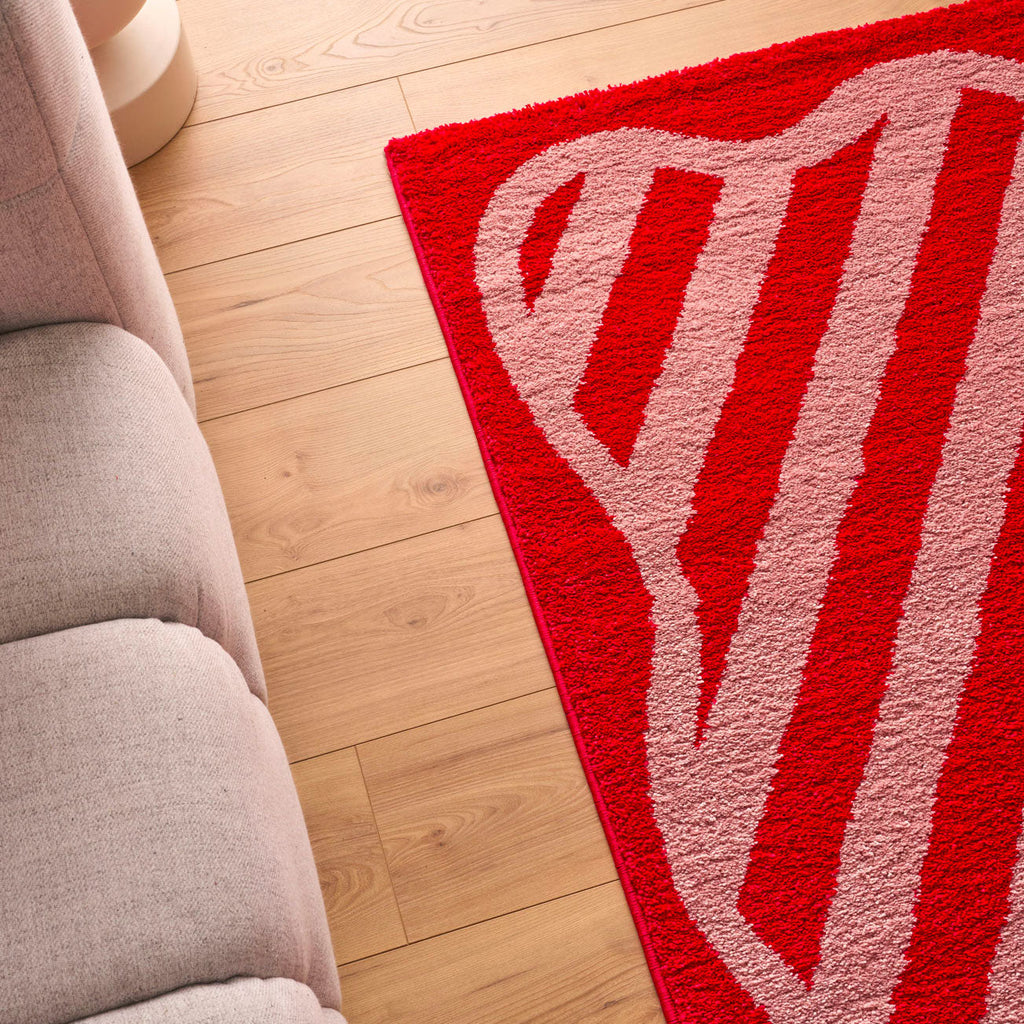 Tapis esprit 70’s - Rouge et Rose - Collection Groovy | Nazar Rugs GROOVY