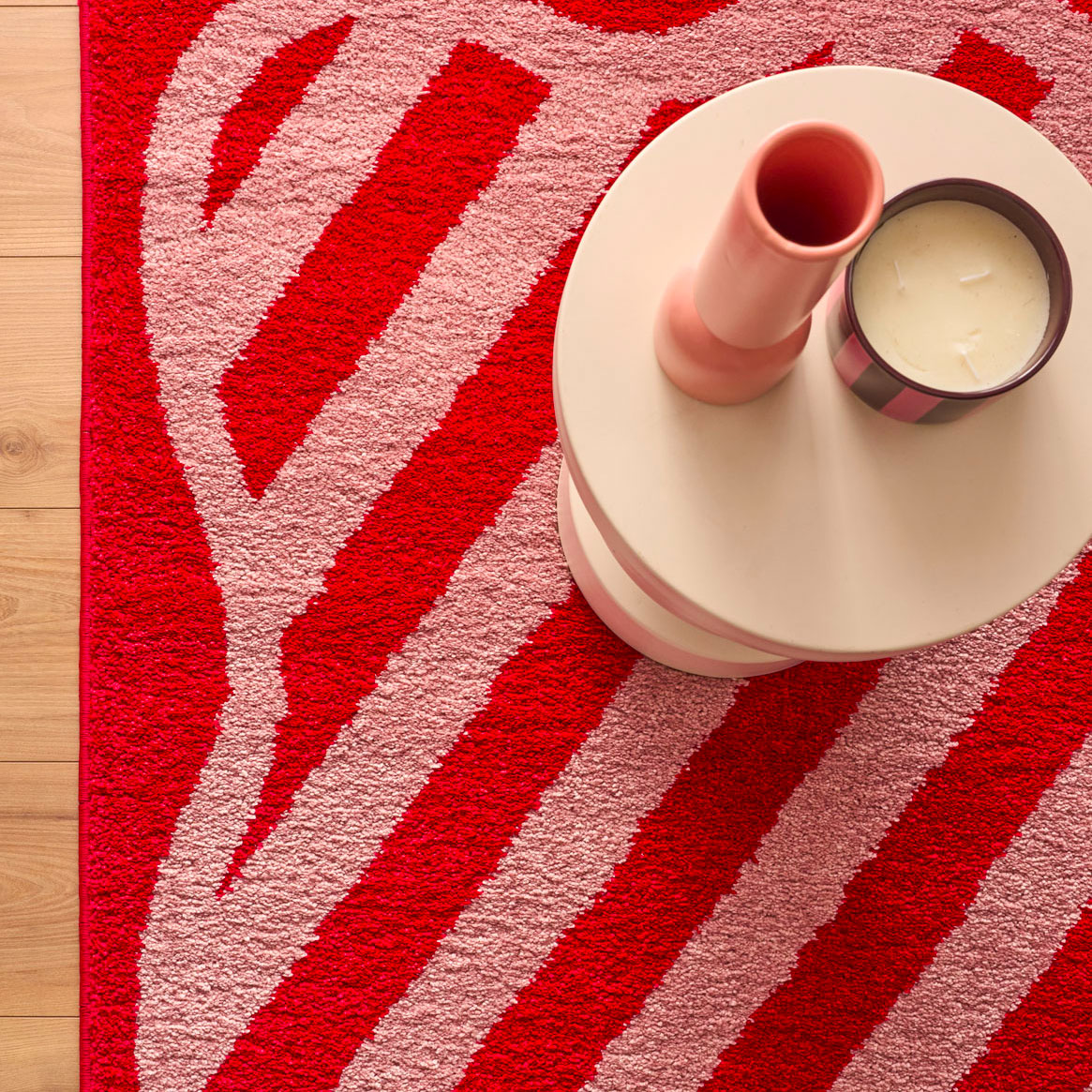 Tapis esprit 70’s - Rouge et Rose - Collection Groovy | Nazar Rugs GROOVY