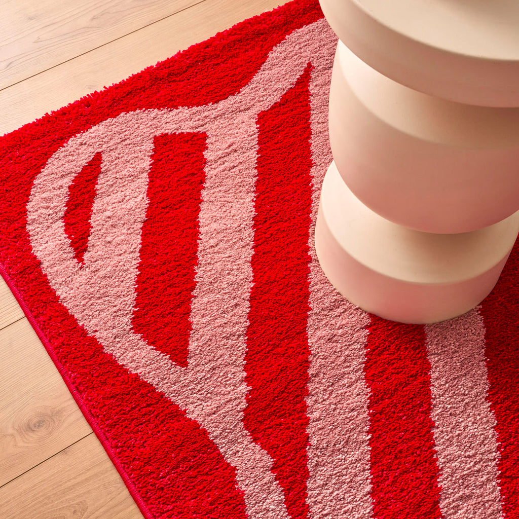 Tapis esprit 70’s - Rouge et Rose - Collection Groovy | Nazar Rugs GROOVY