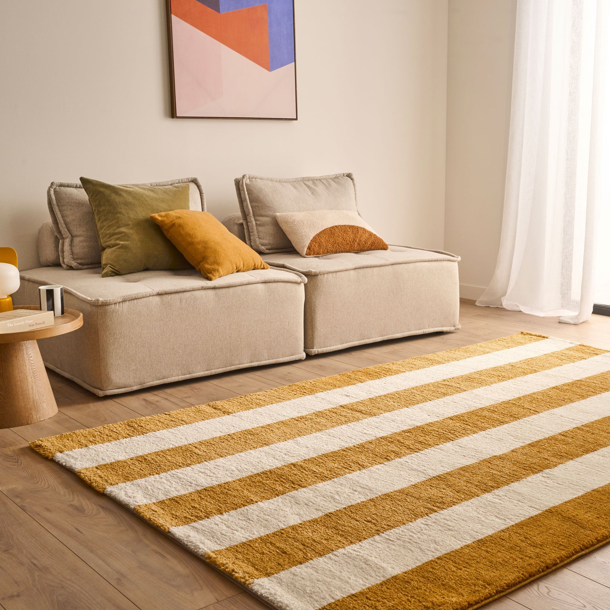 Tapis seventies - Beige rayé - Collection Groovy | Nazar Rugs GROOVY