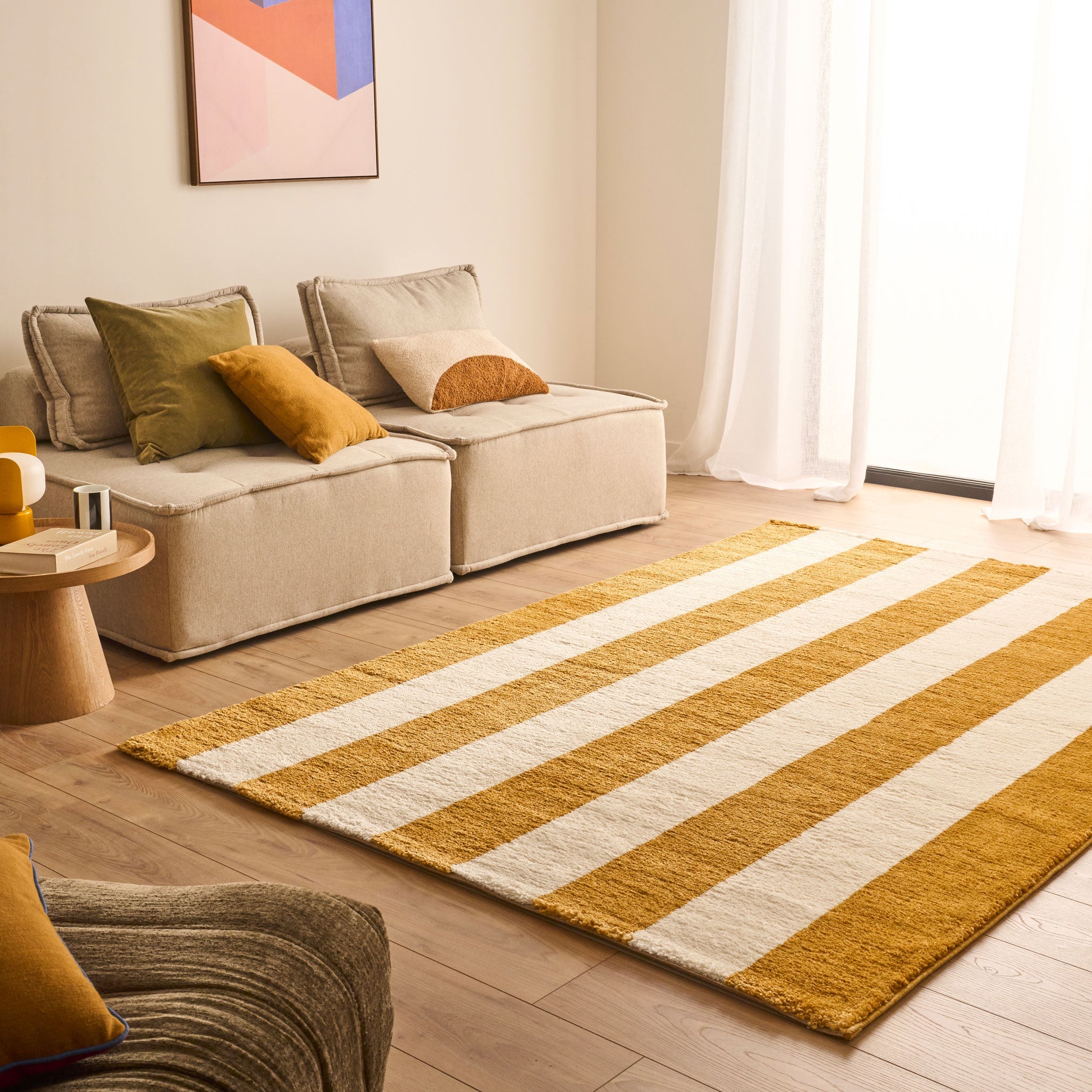 Tapis seventies - Beige rayé - Collection Groovy | Nazar Rugs GROOVY