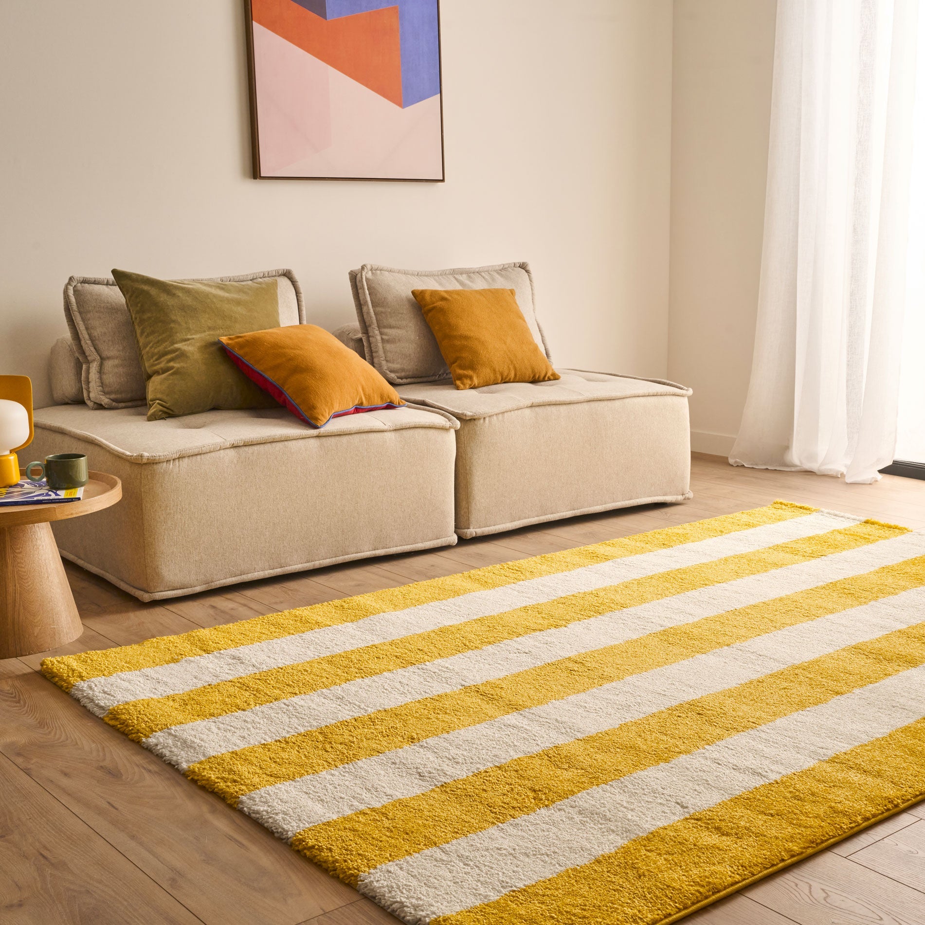 Tapis seventies - Jaune rayé - Collection Groovy | Nazar Rugs GROOVY