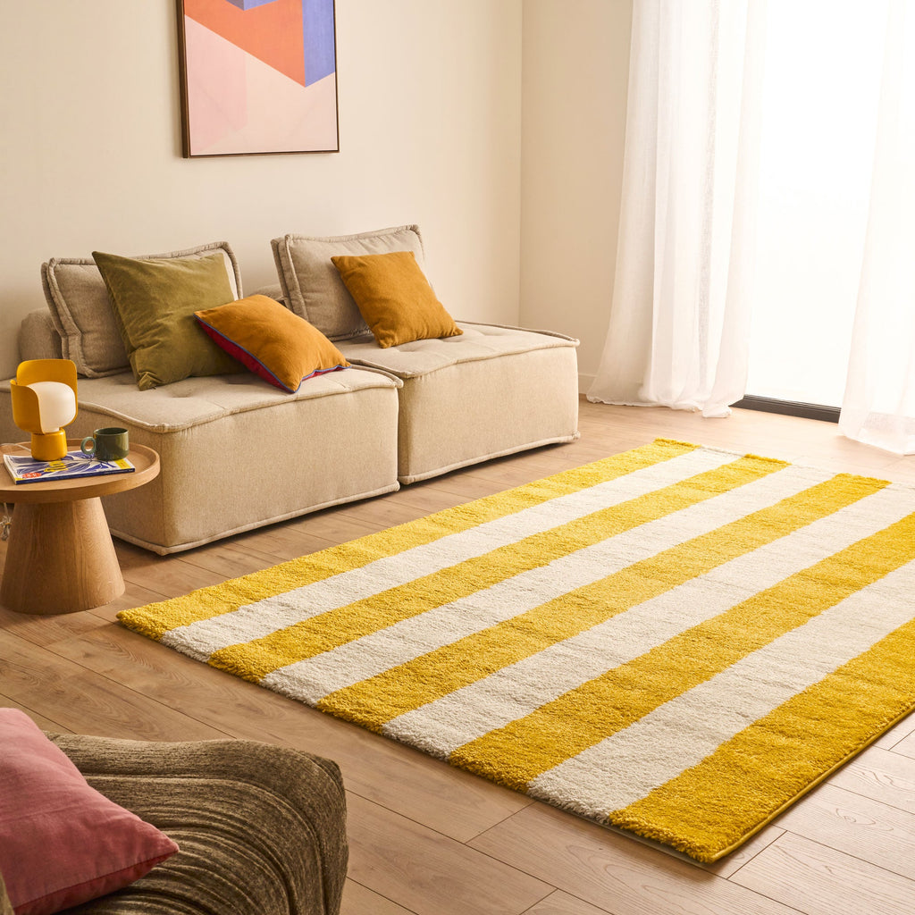 Tapis seventies - Jaune rayé - Collection Groovy | Nazar Rugs GROOVY