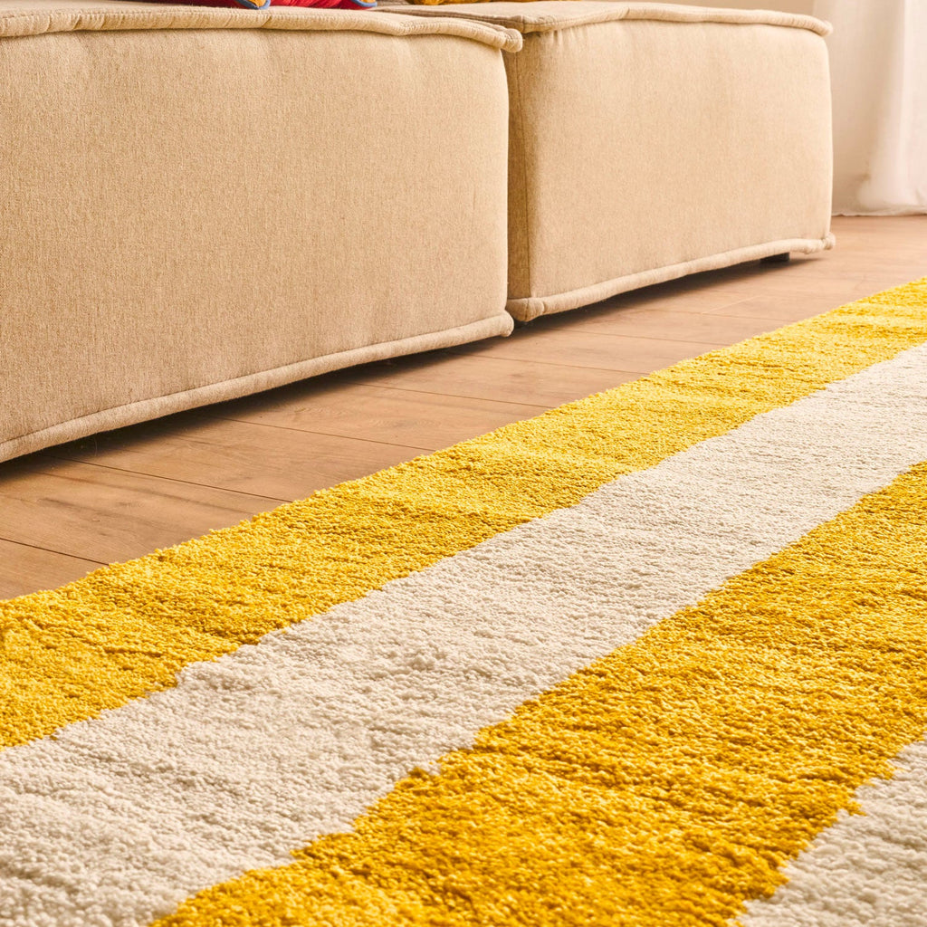 Tapis seventies - Jaune rayé - Collection Groovy | Nazar Rugs GROOVY