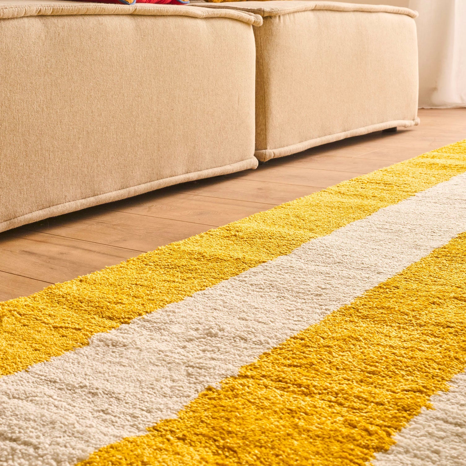Tapis seventies - Jaune rayé - Collection Groovy | Nazar Rugs GROOVY
