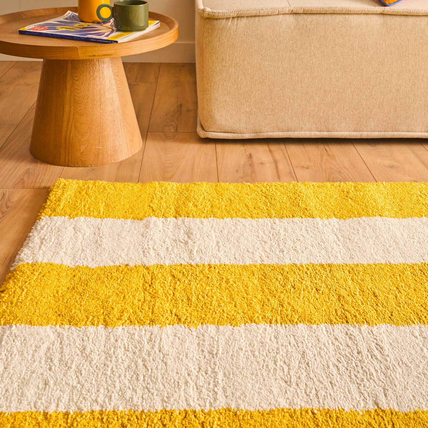 Tapis seventies - Jaune rayé - Collection Groovy | Nazar Rugs GROOVY