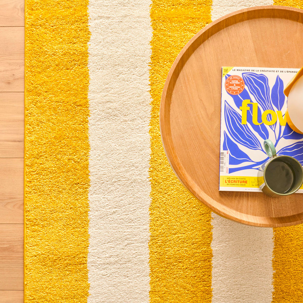 Tapis seventies - Jaune rayé - Collection Groovy | Nazar Rugs GROOVY