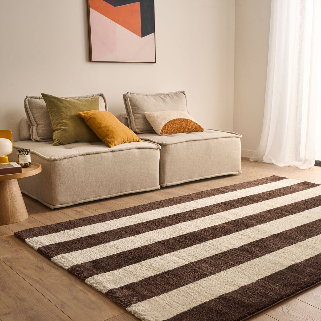 Tapis seventies - Marron rayé - Collection Groovy | Nazar Rugs GROOVY