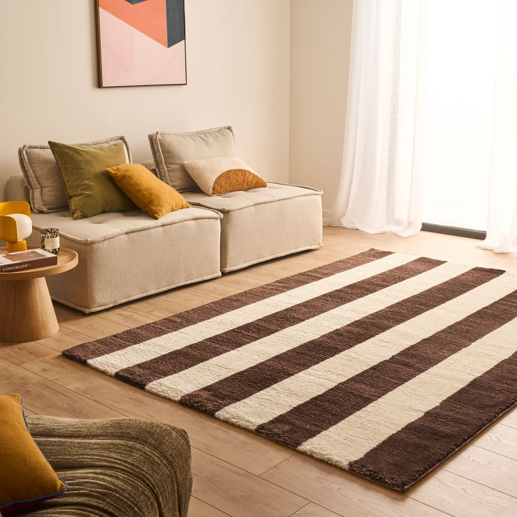 Tapis seventies - Marron rayé - Collection Groovy | Nazar Rugs GROOVY
