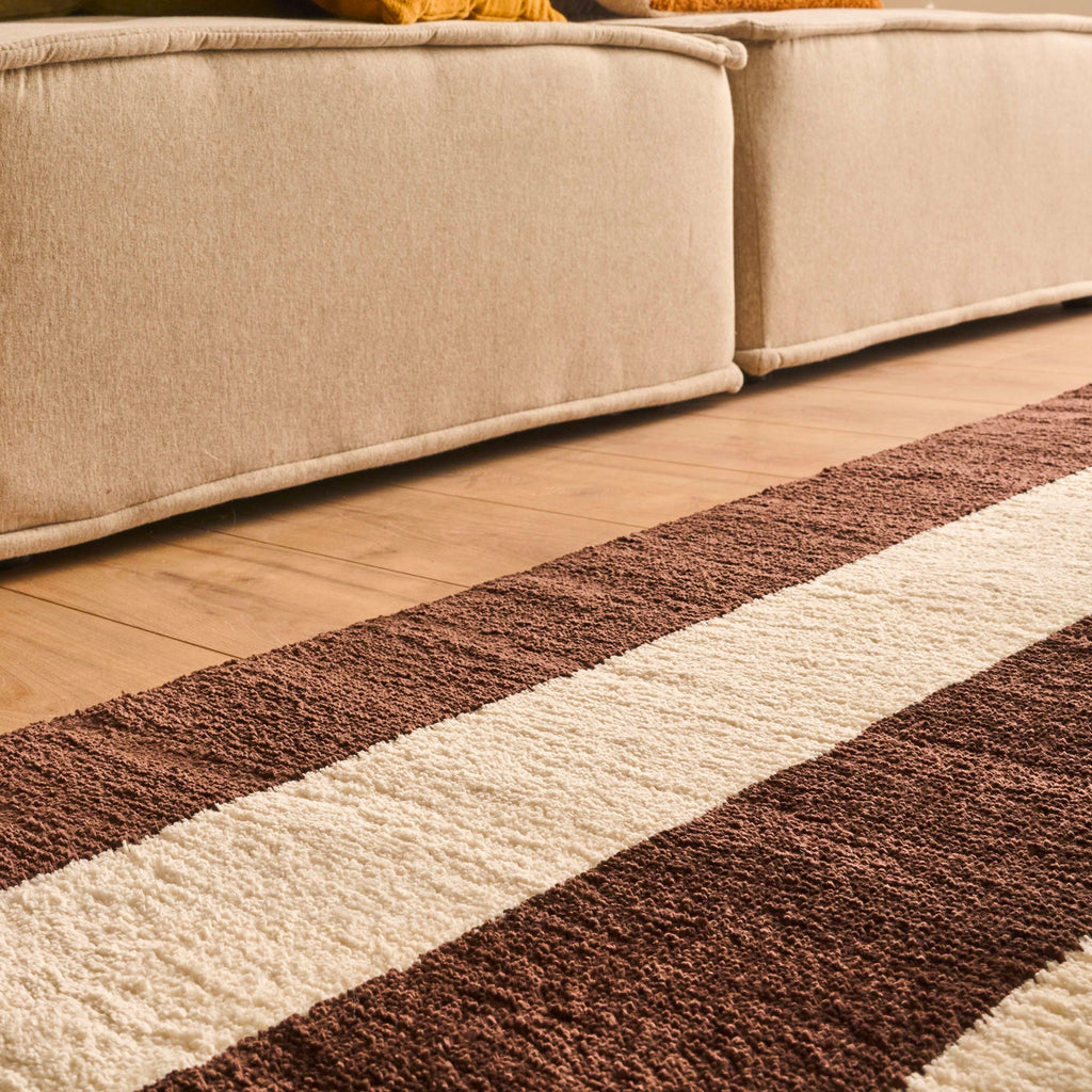 Tapis seventies - Marron rayé - Collection Groovy | Nazar Rugs GROOVY
