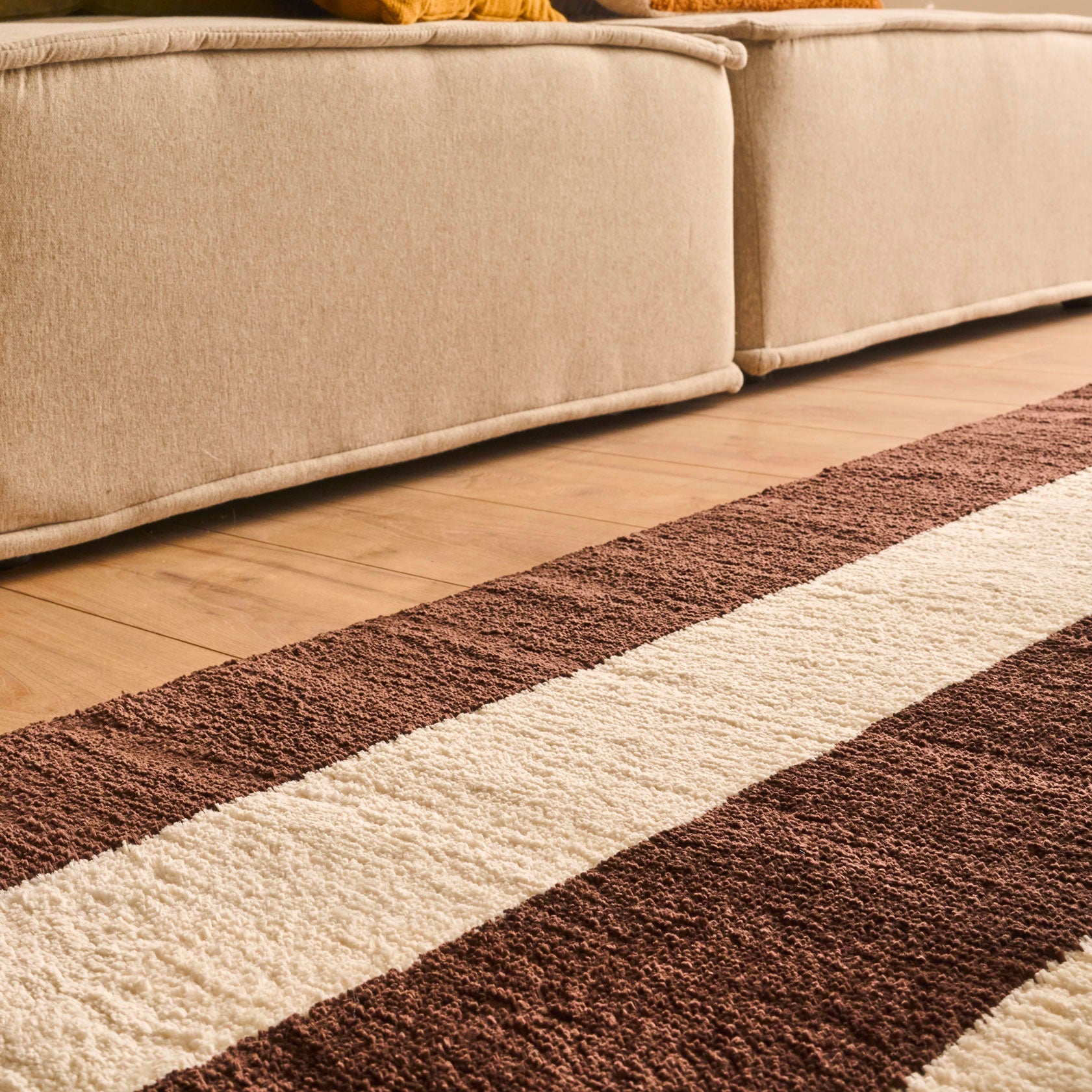 Tapis seventies - Marron rayé - Collection Groovy | Nazar Rugs GROOVY