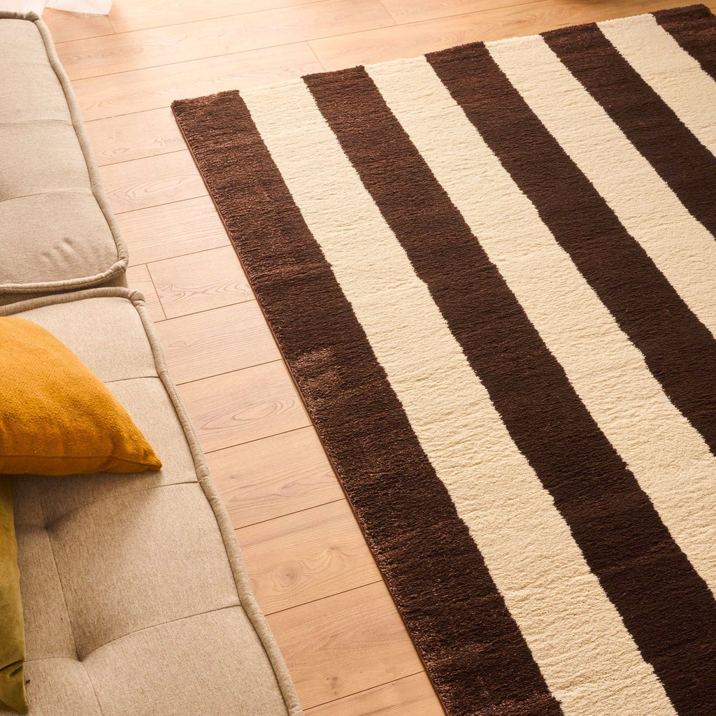 Tapis seventies - Marron rayé - Collection Groovy | Nazar Rugs GROOVY