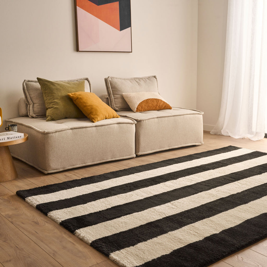 Tapis seventies - Noir rayé - Collection Groovy | Nazar Rugs GROOVY