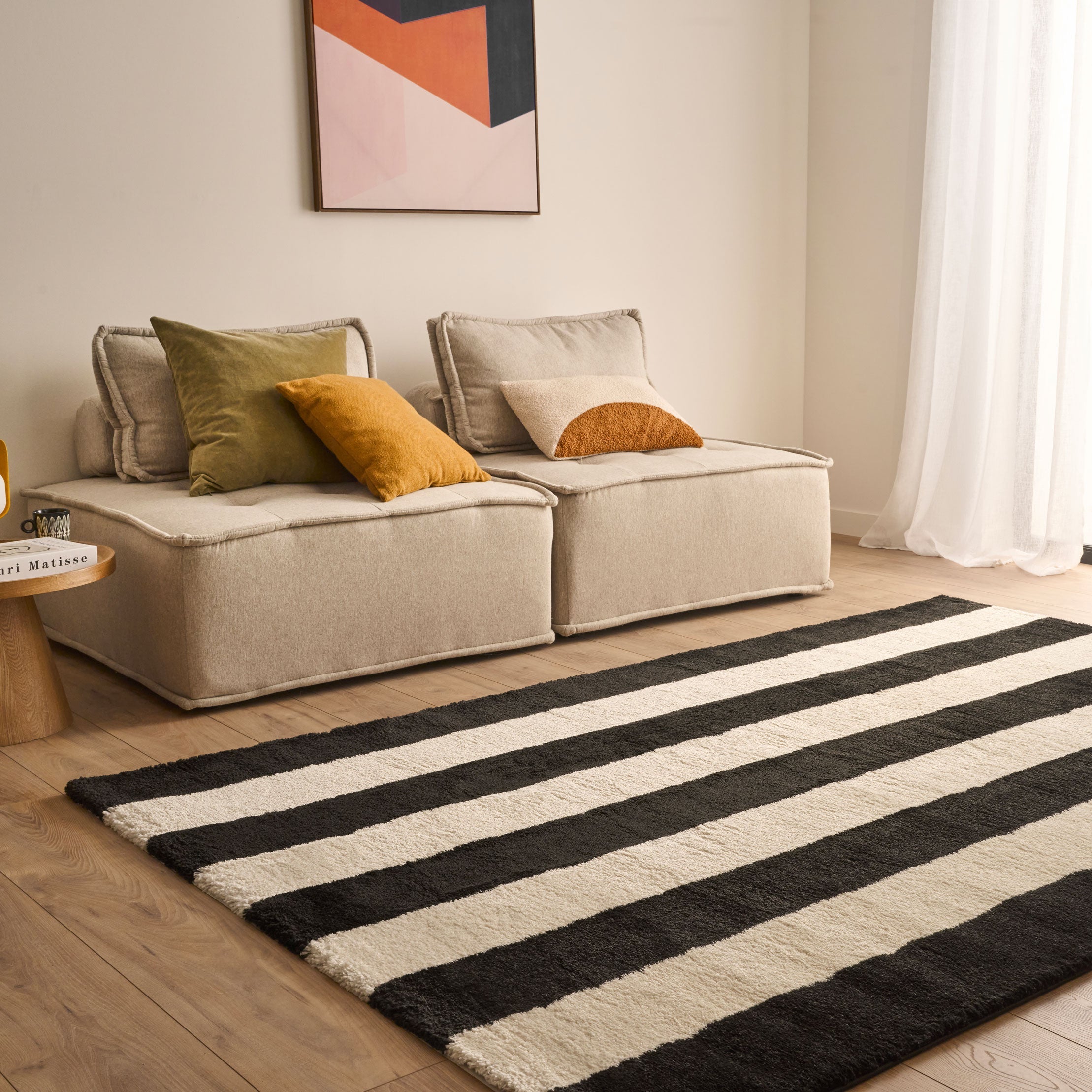 Tapis seventies - Noir rayé - Collection Groovy | Nazar Rugs GROOVY