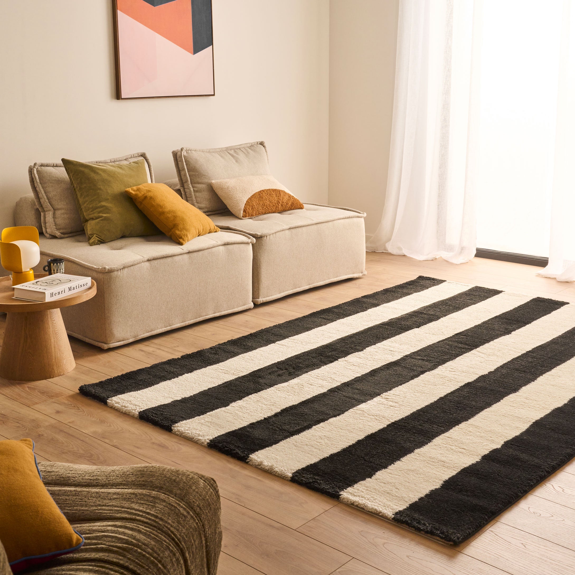 Tapis seventies - Noir rayé - Collection Groovy | Nazar Rugs GROOVY