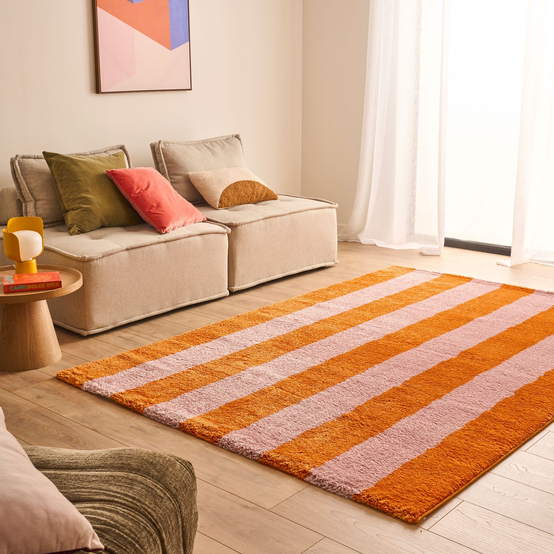 Tapis seventies - Orange rayé - Collection Groovy | Nazar Rugs GROOVY