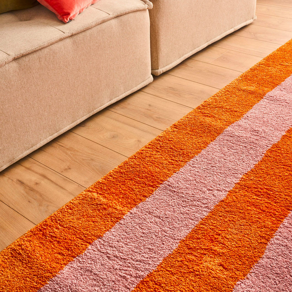 Tapis seventies - Orange rayé - Collection Groovy | Nazar Rugs GROOVY