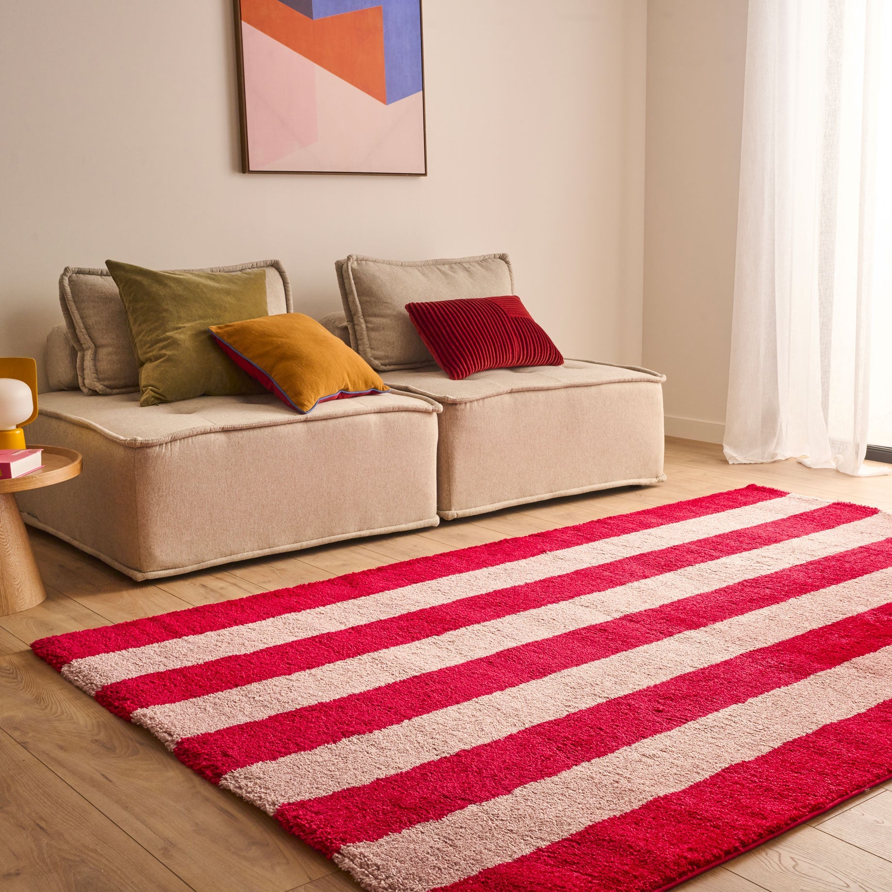 Tapis seventies - Rouge rayé - Collection Groovy | Nazar Rugs GROOVY